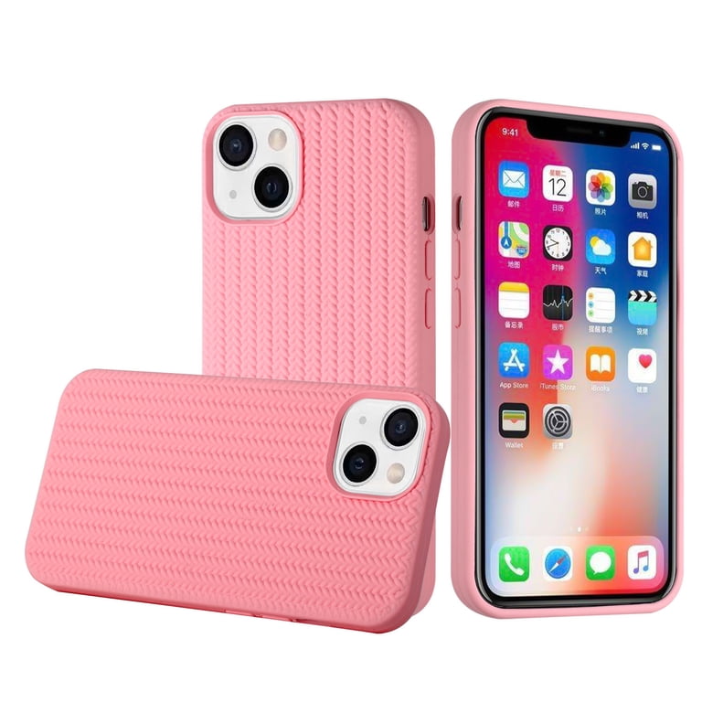 For Iphone 13 6.1 Novelty Silicone Thick Woven Design Case Cover