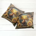 thumbnail image 5 of Ambesonne Rustic Throw Pillow Cover Pack of 2, Sunset Rooster Sunflowers, 2 Pcs-36"x16", Earth Yellow and Caramel, 5 of 5