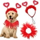 thumbnail image 1 of Decoraciones para San Valentín, disfraz de perro para San Valentín, diadema con forma de corazón, pompón rojo, accesorio para fiesta de San Valentín, 1 of 7