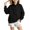 Black, variant on Jalioing Sweatshirt for Kids Fashion Solid Long Sleeve Stand Collar Button Pullover Tops Teen Casual Athletic Shirt