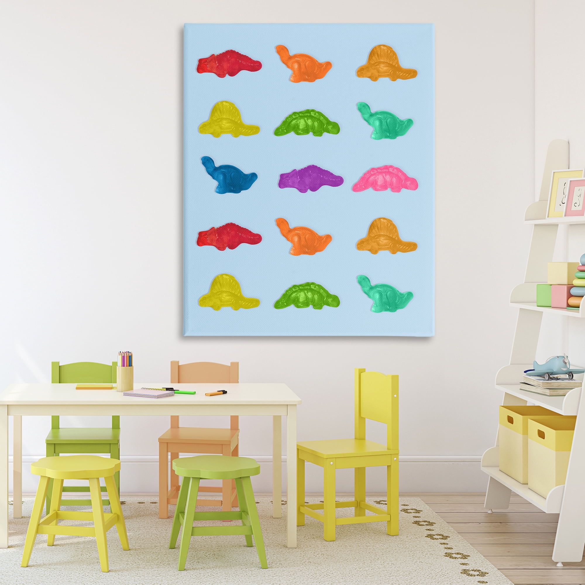 Stupell Industries Colorful Dinosaur Candies Canvas Wall Art, design by LISH Creative
