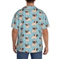 thumbnail image 7 of Goofa Funny Cartoon Pugs Printed Men's Casual Short-sleeved Shirt,Lightweight Breathable Button-down,Summer Casual men's top,Versatile Fashion shirt-Medium, 7 of 7