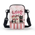 thumbnail image 2 of HELLHERO Loving Cat Shoulder Purse for Adult Double-layer Travel Crossbody Purse Polyester 2 Zippers, 2 of 7