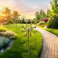 thumbnail image 3 of Wind Spinners Outdoor，75” Metal Wind Sculptures & Spinners Garden Kinetic Art with Solar Powered Multi-Color Glass Ball Light for Yard Garden（Spoon Style）, 3 of 8