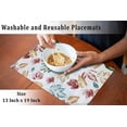 thumbnail image 6 of Ruvanti Placemats 100% Cotton 13x19 inch, Dining Table Placemats Set of 6, Modern Place Mats for Dining Table Decor, Kitchen & Table Linens, Coffee Mat for Christmas Dinners – Stamped Leaves, 6 of 8