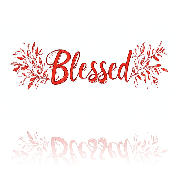 1 Pcs License Plate Covers & Frames, "Blessed" in Red Calligraphy with Foliage For Decorative Front, Aluminum License Plate Covers & Frames Cover For Men Women, 12" X 6"