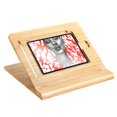 thumbnail image 1 of Soporte de escritorio para tableta ajustable en altura,Soporte plegable para Ipad de dibujo de bambú,Organizador de soporte portátil multiángulo, 1 of 5