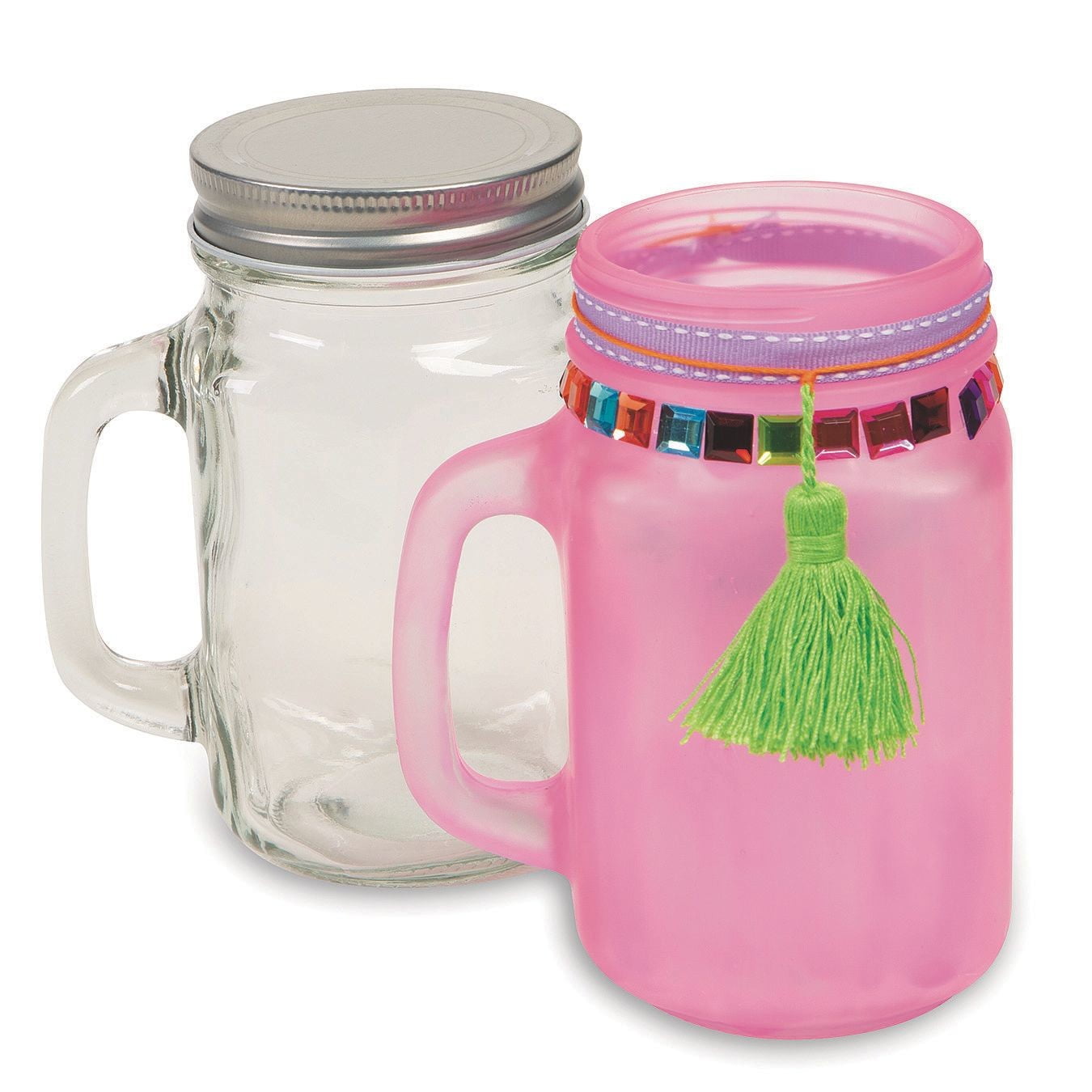 Glass Mason Jar with Handle & Lid, 16 oz. (Pack of 12) - Walmart.com