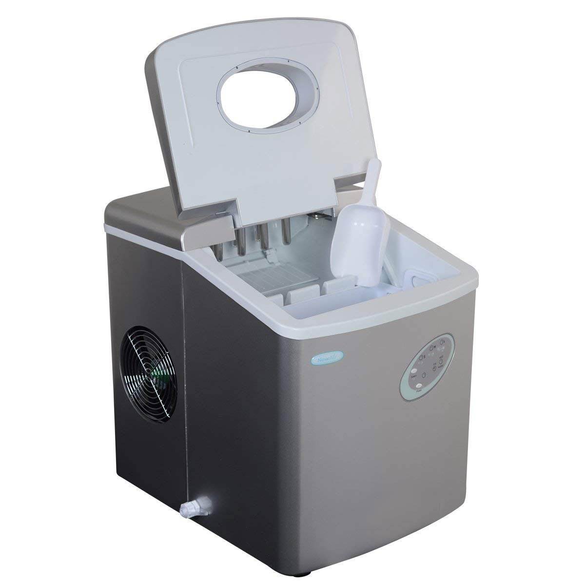 Newair AI100S Silver Portable Ice Maker with 28Pound Daily Capacity