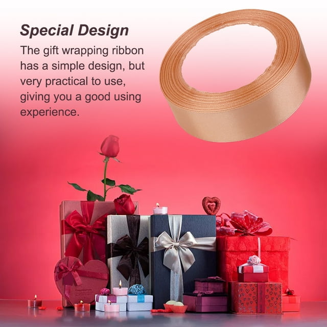 Gift Ribbon Wedding Decorations Clothes Making Supply DIY Craft Accessories Light-weight Polyester Ribbons for Ornaments Ginger Yellow 97