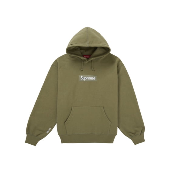 Supreme Men's Box Logo Hooded Sweatshirt (FW25) Light Olive, from StockX