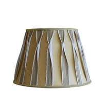 Home Concept 10x16x11 Beige/White Pinched Pleat Shantung Lampshade