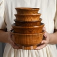 thumbnail image 3 of YAOMOBB Ensemble de Bols en Bois Réutilisables Épaissis Non Brûlants Style Mongol, 3 of 6