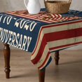 thumbnail image 4 of American Flag Year Anniversary Table Cloth Waterproof Tablecloths, USA Flag Vintage Tablecloth Dining Table Cover for Kitchen Party Tabletop Outdoor, Square Tablecloth 60x60 Inch, 4 of 9