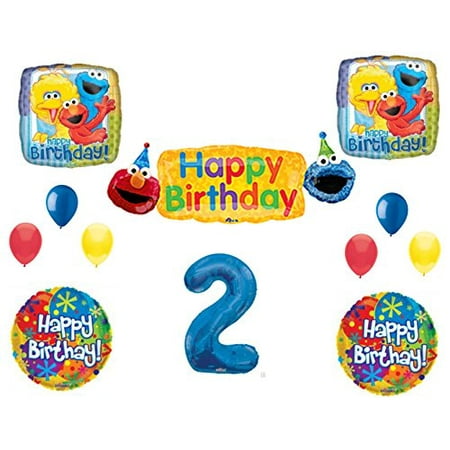 Sesame Street 2nd Banner Happy Birthday Party Balloons Decoration