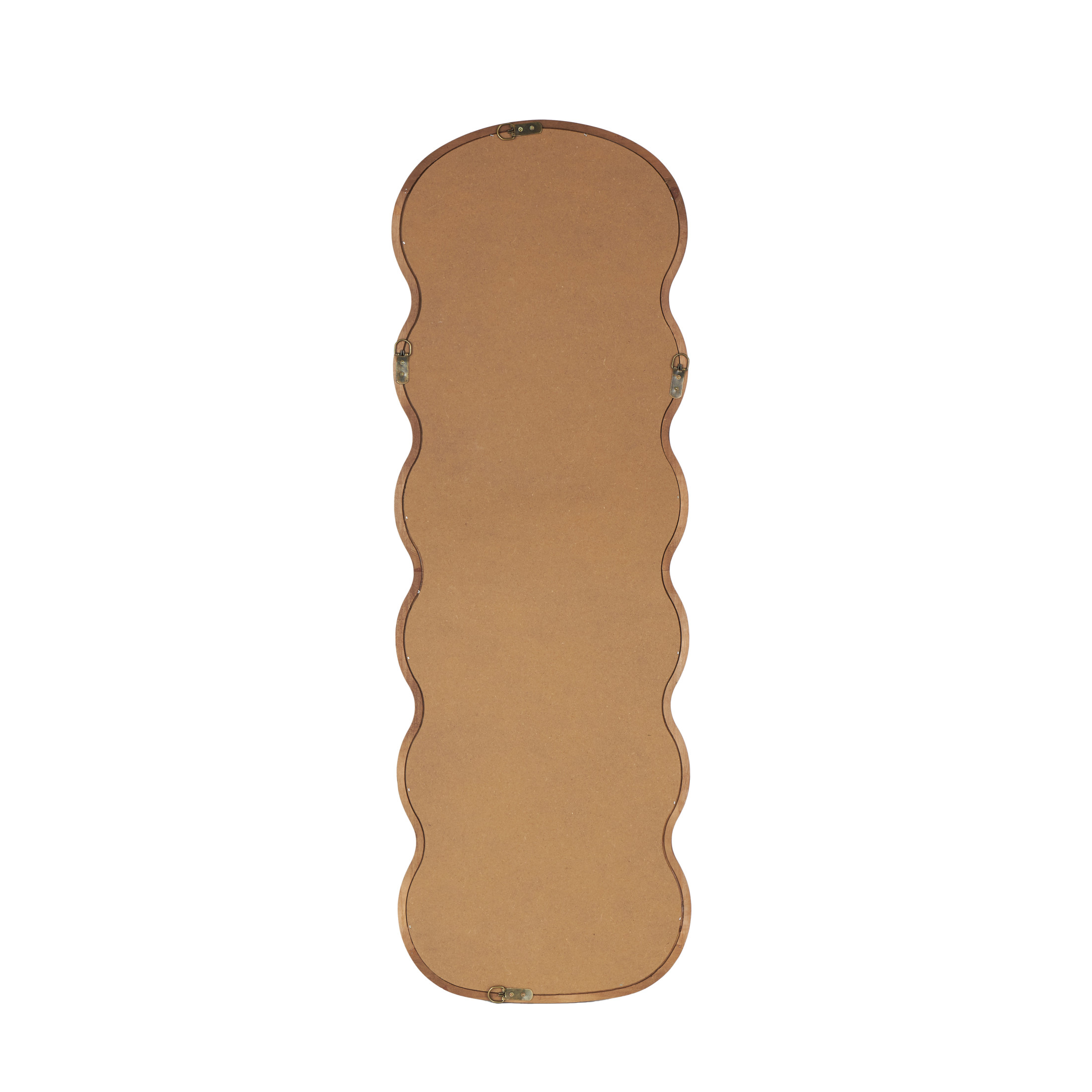 DecMode 16" x 47" Dark Brown Handmade Wavy Abstract Wall Mirror