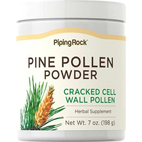 Pine Pollen Powder | 7 Ounces | Cracked Cell Wall Pollen | Non-GMO, Vegetarian, Gluten Free Supplement | By Piping Rock