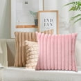 thumbnail image 4 of CSChome Cushion Cover Stripe Cushion Cover: Decorative Faux Rabbit Fur Plush Throw Pillow Cover, 4 of 7
