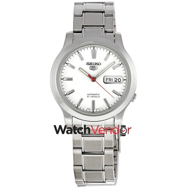 seiko men's snk789 seiko 5 automatic stainless steel watch with white dial