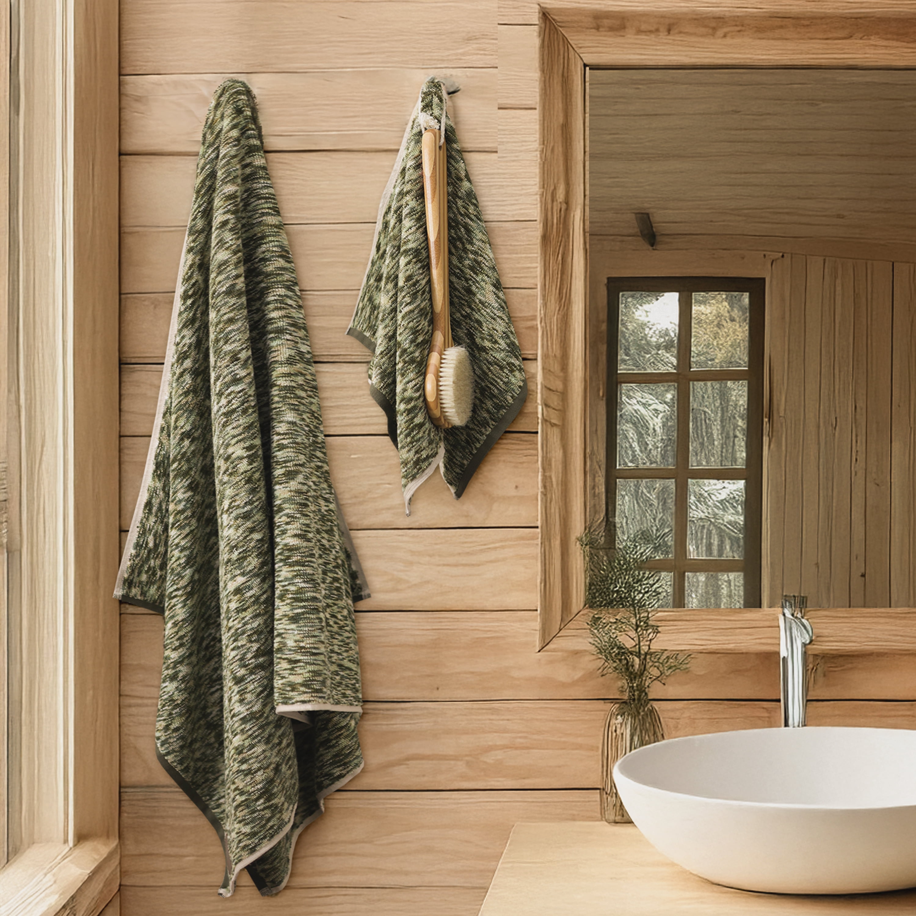Mossy Oak 4-Piece Bath Set Space Dye, 2 Bath Towels (30x54") & 2 Hand Towels (16x26")