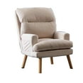 thumbnail image 3 of Nina 28 Inch 2 Piece Accent Chair and Ottoman Set, Splayed Legs, Beige- Saltoro Sherpi, 3 of 5