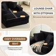 thumbnail image 3 of Muumblus Oversized Lounge Chair with Ottoman, Cloud Accent Reading Armchair for Living Room, Black Chenille, 3 of 9
