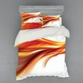 thumbnail image 2 of Ambesonne Modern Bedding Set 3 Pcs, Blurred Smock Art Rays, Twin, Orange Red, 2 of 3