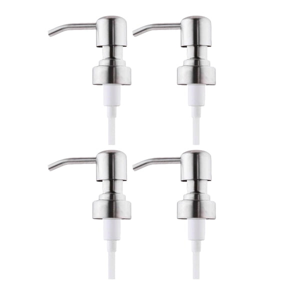 4Pcs Stainless Steel Soap Dispenser Lids Rust Proof Lotion Emulsion Dispenser Replacement Press Pump Silver