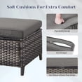 thumbnail image 2 of Opohoro 5-Piece Patio Conversation Set with Swivel Chairs, Ottomans and Side Table, Deep Seat Wicker Outdoor Seating for Porch, 2 of 10