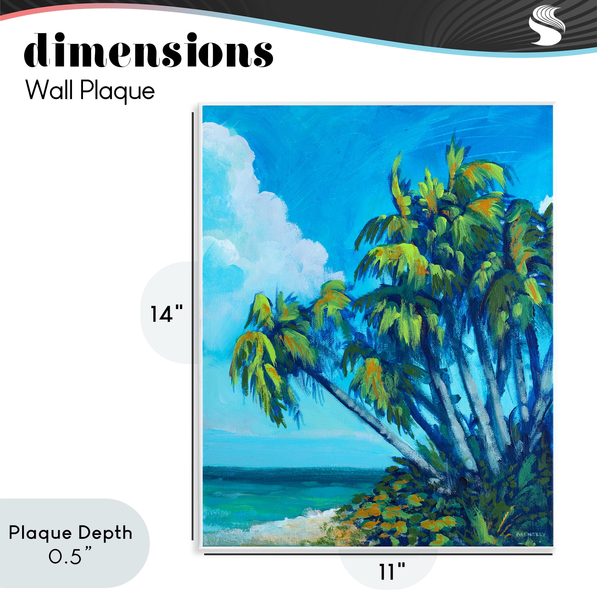 Stupell Industries Cerulean Sky & Palms Wall Plaque Art, design by Dan Meneely