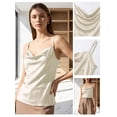 thumbnail image 5 of Deago Women's Silk Satin Camisole Cowl Neck Tank Tops Sleeveless Adjustable Spaghetti Strap Cami Summer Basic Shirt Blouse, 5 of 9