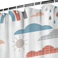 thumbnail image 3 of White Boho Bohemia Rainbow Clouds Sun Pattern Shower Curtain 84"x72" ,Bathroom Decorative Shower Curtains Set with 12 Hooks,Modern Waterproof Washable Shower Curtain, 3 of 6