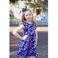 thumbnail image 3 of Millie Loves Lily Girls Navy Hearts Angel Sleeve Dress,Toddler Girls,Size 4T, 3 of 4
