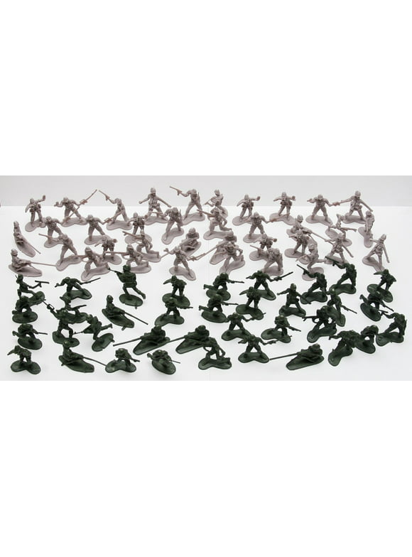 72 PCS Army Men Toy Soldiers Military Force Green Plastic Figurine Figures