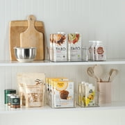 Mainstays Medium Clear Plastic Pantry Storage Organizer Bin with Handles, 12 in x 6 in x 4 in