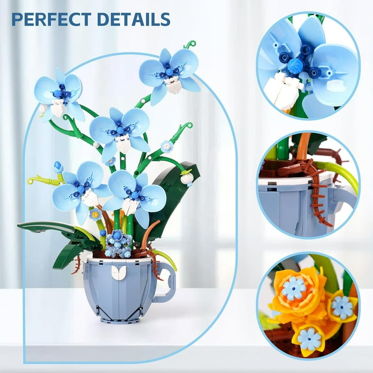 Blue Orchid Ideas Flowers Building Block Set,Compatible with Lego