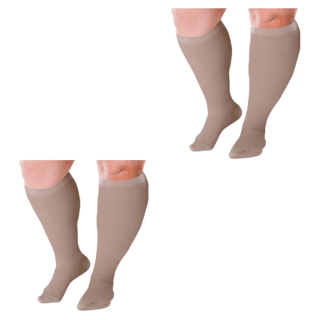 Minnieouse Calcetines de compresión Pantorrilla ancha Cuidado de la salud Exquisito Multicolor Profesional Práctico Color de piel/Cubierta del Color de piel/Cubierta del dedo del pie 4XL 2Conjunto
