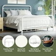 thumbnail image 4 of Hillsdale Furniture Kirkwood Classic Metal King Bed with Frame, Soft White, 4 of 16