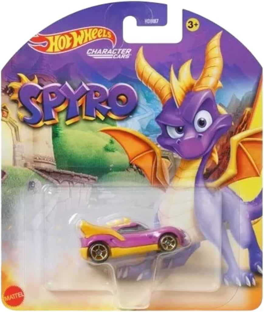 Hot Wheels Crash Bandicoot and Spyro Activision Character Cars Pack of 2 Diecast Vehicles