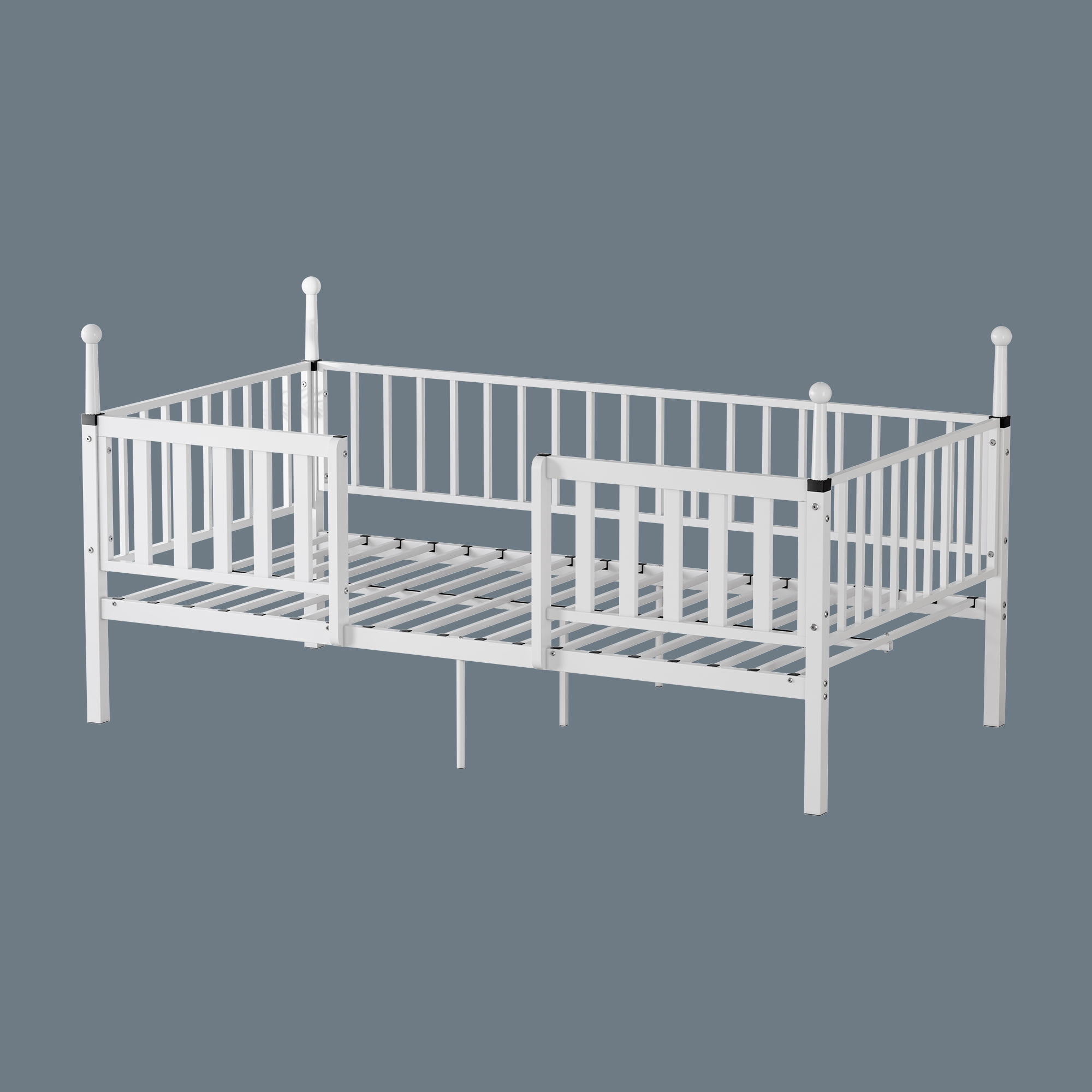 Leumius 11 inch Twin Bed Frame,Heavy Duty Metal Platform,No Box Spring Needed,Easy Assembly,White