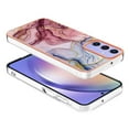 thumbnail image 4 of Designed for Samsung Galaxy A15 Marble Case, Ultra Thin Girls Women Plating Marble Designed Flexible Soft TPU IMD Marble Protective Case Cover for Samsung Galaxy A15 - Rose, 4 of 6