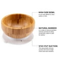 thumbnail image 2 of Baby Bamboo Plates, Bowls with Suction and Spoon Set - 3PC; Feeding Supplies Set for Infant, Toddlers - Detachable Silicone Suction Stay Put Base for Wooden Bowl, Plate - BPA Free （Marble), 2 of 6