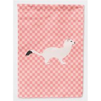 Caroline's Treasures BB7872GF Stoat Short-tailed Weasel Pink Check Flag Garden Size , Small, multicolor
