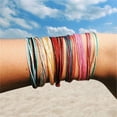 thumbnail image 4 of pitrice Braided Bracelet Adjustable Chic Multicolor Aesthetic Jewelry Drawstring Handcrafted Hand Rope Women Accessories for Teen Girls Red+Blue, 4 of 7