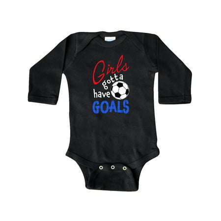 

Inktastic Girls Gotta Have Goals with Soccer Ball Gift Baby Boy or Baby Girl Long Sleeve Bodysuit