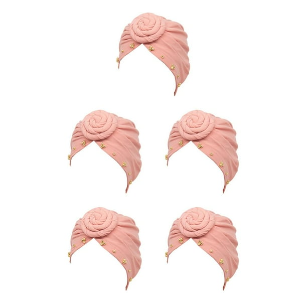 Minnieouse Nudo turbante cuenta interior Hijab sombrero gorro Color sólido plisado accesorios femeninos gorro gorras banquete rosa Type2 NO2 Minnieouse CBP469104