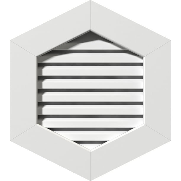 16 W X 12 H Vertical Peaked Gable Vent 21 W X 17 H Frame Size 6 12 Pitch Unfinished Functional Pvc Gable Vent W 1 X 4 Flat Trim Frame Walmart Com Walmart Com