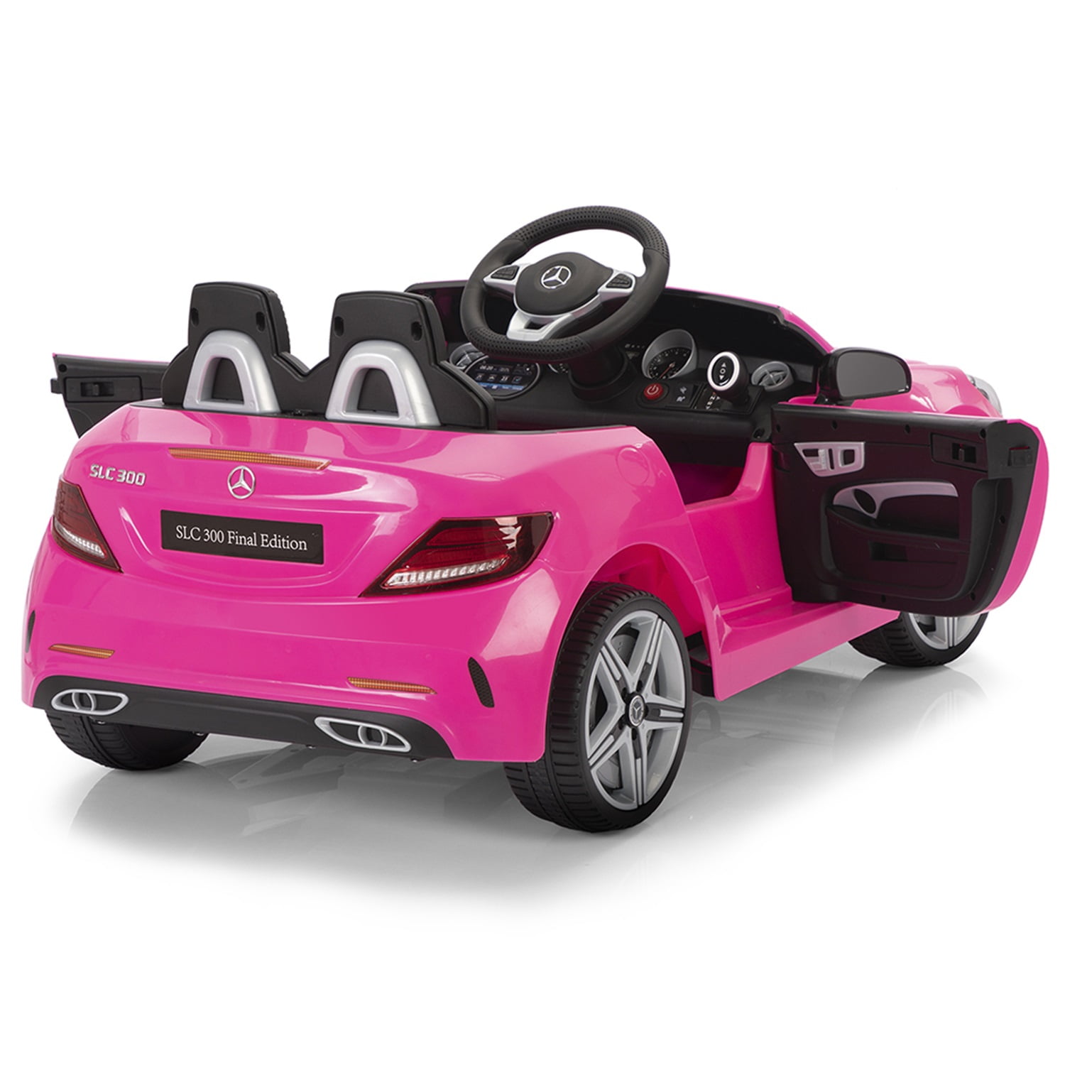 CIPACHO 12V Electric Battery Powered Ride On Car for Kids, Electric Vehicles for Boys Girls, with MP3 LED Lights, Pink