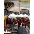 thumbnail image 4 of Outdoor Tablecloth with Umbrella Hole and Zipper, Christmas Tree Square Table Cloth 60x60 Inch Waterproof Tablecloth, Black Red Plaid Xmas Tree Snowflake Picnic Table Cover for Patio Camping, 4 of 7