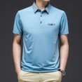 thumbnail image 2 of AOMPMSDX Men'S Short Sleeve Shirts Regular Fit Casual Business Golf Shirts For Men Light Blue M, 2 of 7